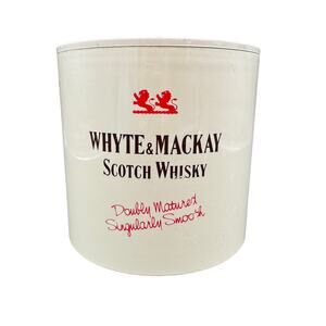 Vintage Ice Bucket, Whyte & Mackay Scotch Whisky, Mid Century Modern 7.25"